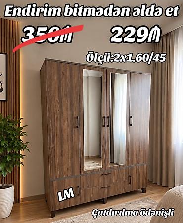 dolap dolabi: Dörd qapılı laminat dolab – yüksək keyfiyyət və səmərəli qiymətlə! - — 1