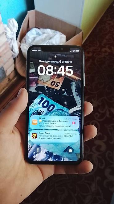 Apple iPhone: IPhone X, Б/у, 64 ГБ, Черный, Чехол, Кабель, 82 % — 4