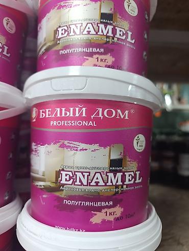 Эмаль: Акриловая эмаль, Для внутренней работы, цвет - Черный, 1 кг, Матовая, Моющаяся, Новый — 3