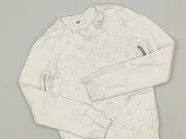 biały sweterek dla dziewczynki 122: Bluza, H&M, 8 lat, 122-128 cm, stan - Bardzo dobry