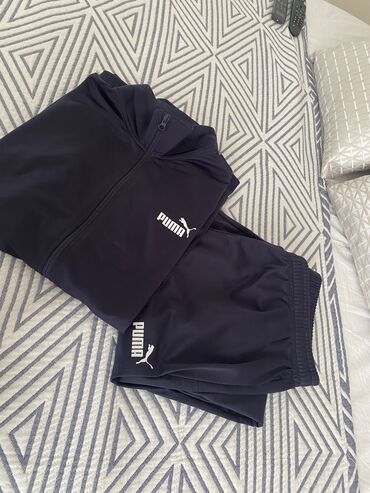 натуральный воротник: Мужской спортивный костюм, L (EU 40), Puma, Новый, цвет - Синий