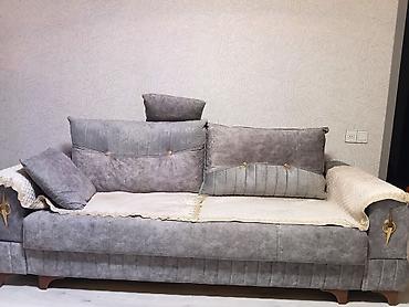 Üç nəfərlik boz divan – klassik-modern dizayn - Material: Yumşaq