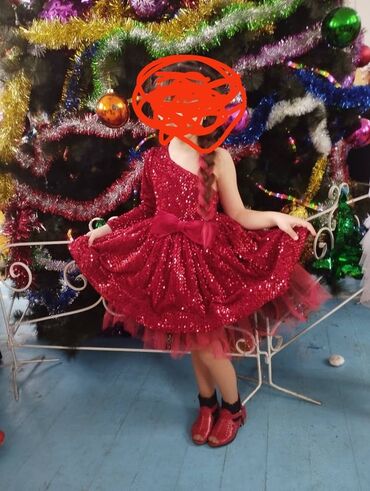детские карнавальные костюмы бишкек: Детское платье, цвет - Красный, Б/у
