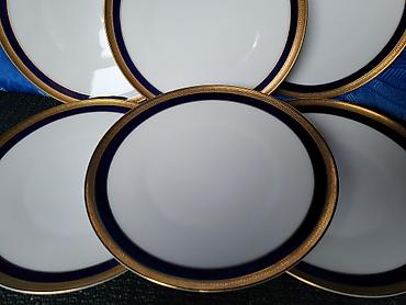 Ostali antikviteti: Lux tanjiri 1939g+ porcelan,kobalt,24na.pozlata Heinrich & Co — 3