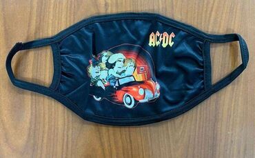 женские купальники с принтом: Маска тканевая многоразовая защитная с принтом AC/DC