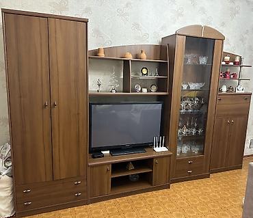 Стенки-шкафы: Стенка-шкаф, Тип стенки-шкафа: Модульная, Для спальни, Б/у, Особенности: Для хранения посуды — 1