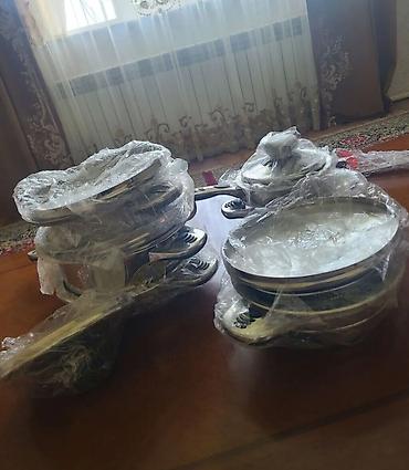 кухонный набор посуды: Набор кухонной посуды из нержавеющей стали Комплектация по фото: - — 2