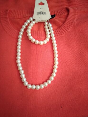 komplet dive boje: Biserka ogrlica i narukvica, divan komplet