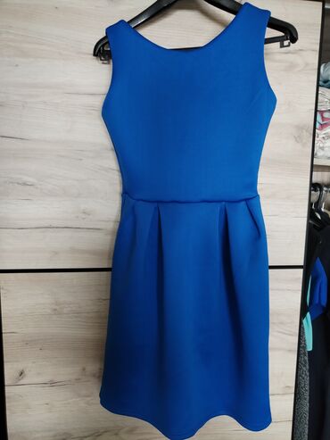 plava haljina i cipele: M (EU 38), bоја - Svetloplava, Koktel, klub, Na bretele