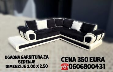 Ugaone garniture: Ugaona garnitura za sedenje Ugaona je od eko koze kombinacijom — 1