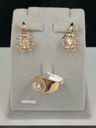 Bijuteriya dəstləri: Xuping M&L bijuteriya kolleksiyası – zərif qızılı rəngdə sırğalar — 5