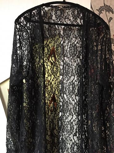 Üst geyimi: Qara qyupur kardiqan,raz.5xl - Model: Uzun, açıq önlü kimono tipli — 3