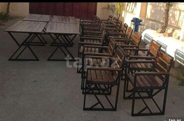 Bağ, çöl masa və oturacaq dəstləri: Yeni, Dördbucaq masa, 4 stul, Açılmayan, Stullar ilə, Taxta, Azərbaycan — 10