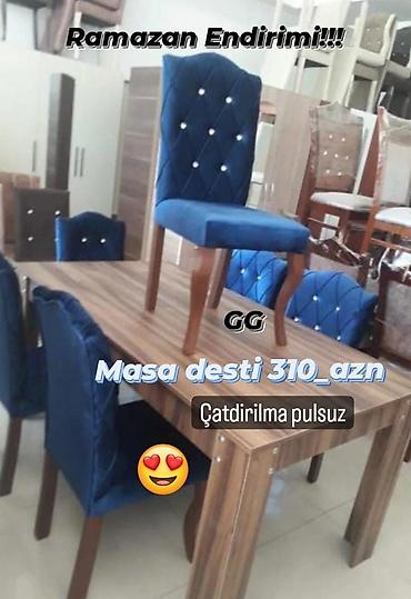 ucuz dolap: Qonaq otağı üçün, Yeni, Dördbucaq masa, 6 stul — 1