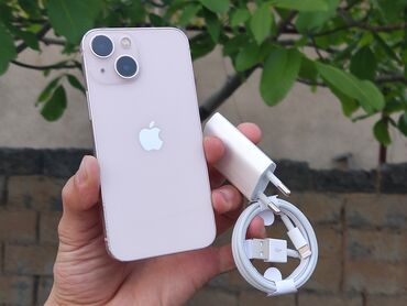 sim 80: IPhone 13 mini, Б/у, 128 ГБ, Розовый, Зарядное устройство, Чехол, Кабель, 80 %
