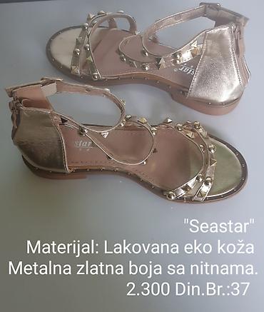 Sandale: Seastar sandale - Materijal: lakovana eko koža - Boja: metalna zlatna — 1