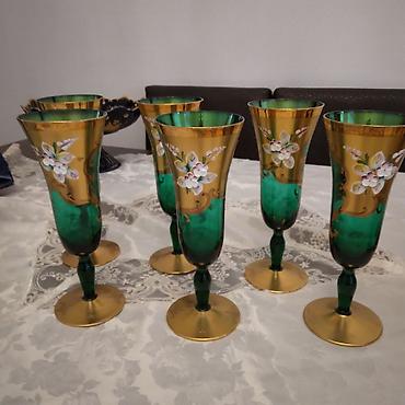 Qab-qacaq və mətbəx ləvazimatları: Çay dəsti, rəng - Qızılı, Farfor — 10