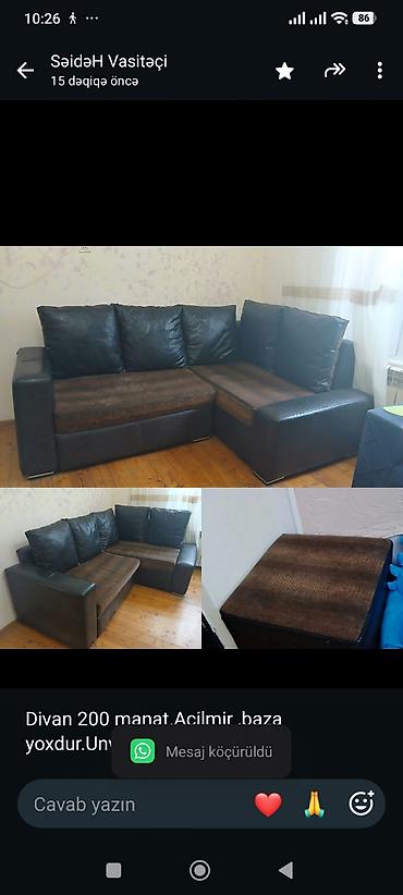 Divan 200 manat.Acilmirbaza yoxdur.Unvan Zabrat 1.SH