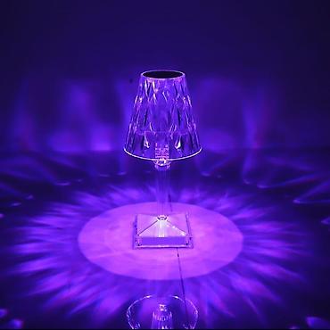 masa usdu: Kristal naxışlı LED masa lampası – toxunma və pultla idarəetmə — 5