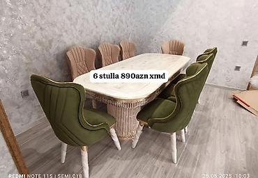 skamya sekilleri: Yemək otağı dəsti - 1 ədəd iri ölçülü, oval formalı yemək masası — 1