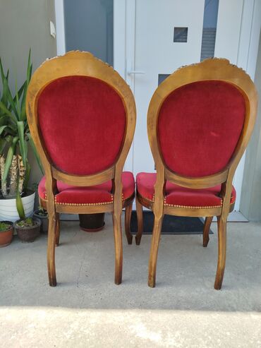 tronožac stolica: Dining chair, color - Red, Used