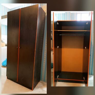 dolab 2 ci el: İşlənmiş, Açılan, 2 qapılı Düz dolab, Qarderob, paltar dolabı