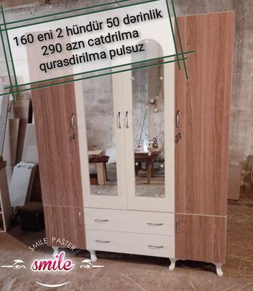 Dolablar: Yeni, Açılan, 4 qapılı Düz dolab, Qarderob, paltar dolabı, Azərbaycan — 17