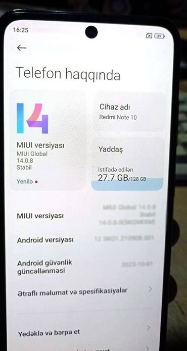 redmi 10 128 gb qiymeti: Xiaomi Redmi Note 10, 128 ГБ, цвет - Синий, 
 Сенсорный, Отпечаток пальца, Две SIM карты