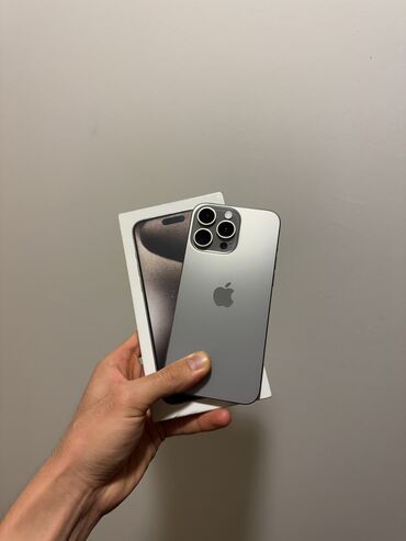 чехол на 12 мини: IPhone 15 Pro Max, Колдонулган, 256 ГБ, Natural Titanium, Куту, 90 %