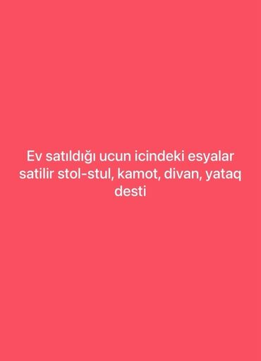 Termolar: Evdə istifadə olunmuş mebel dəsti satılır. Dəstə stol-stul, kamot