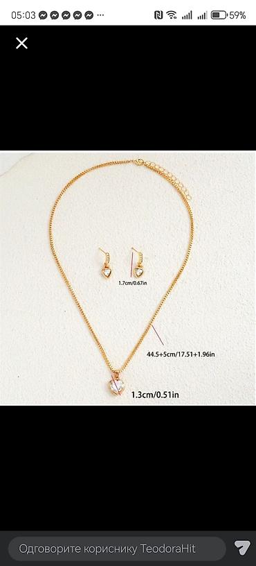 Setovi nakita: Komplet nakita – zlatna boja, motiv srca Sadrži: - Ogrlicu sa — 6