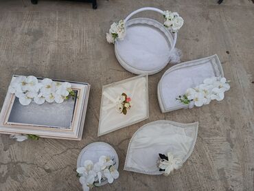 Xonça: Zərif gəlin-nişan aksesuarları dəsti - Komplet: dekoratif səbət — 5