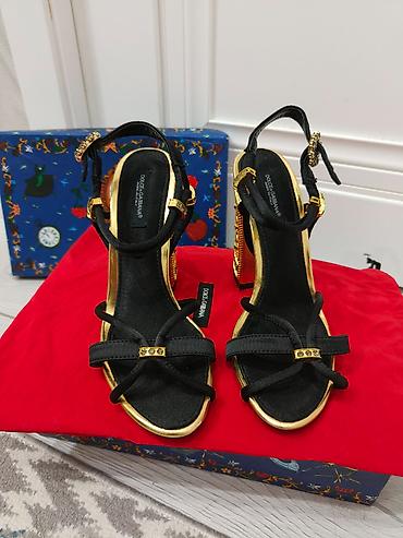 дольче габана: Босоножки, 36, 36.5, Dolce & Gabbana, Новый, цвет - Черный, Самовывоз — 1
