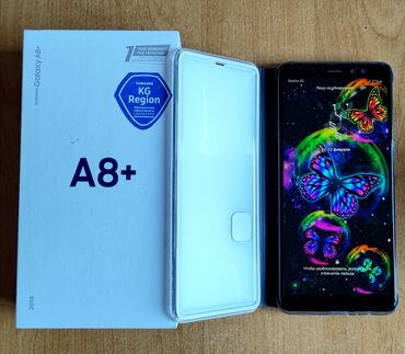 Samsung Galaxy A8 Plus, Б/у, 32 ГБ, цвет - Черный, 2 SIM