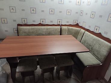 Кухонный стол и стул, Б/у, Самовывоз, цвет - Коричневый