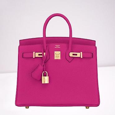 583 proba: Сумка Hermes Birkin, ярко‑розовый цвет (fuchsia). - Материал — 1
