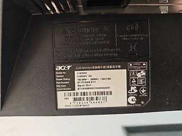 монитор 19 дюймов: Монитор, Acer, Б/у, LCD, 18" - 19" — 2