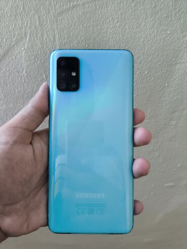 samsung a51 xüsusiyyətləri: Samsung A51, 64 ГБ, цвет - Синий, Сенсорный, Отпечаток пальца, Face ID