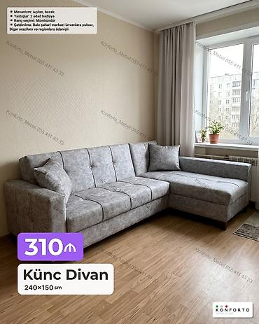 Ev və bağ: Künc divan – 240×150 sm - Açılan, bazalı mexanizm: gündəlik — 1