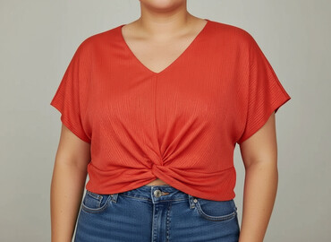włoskie ubrania plus size: Janina, Women's blouse, size 4XL (EU 48)