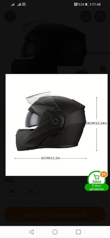 Moto dəbilqələr: Kaskalar 39an hər rəngi var Qara mat kaskalar 55azn Qara parlaq — 16