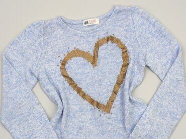 sweterek błękitny: Sweterek, H&M, 10 lat, 134-140 cm, stan - Dobry