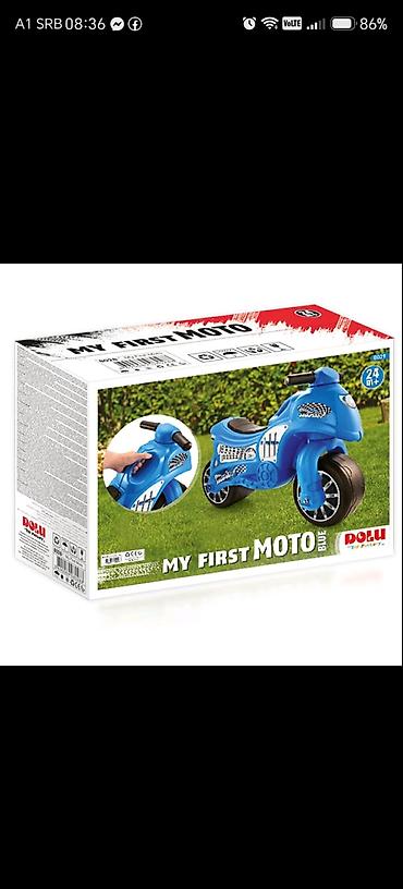 Dolu “My First Moto” – plavi guralica-motor za decu 24m+ - Čvrst