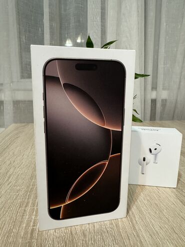 Apple iPhone: IPhone 16 Pro Max, Новый, 256 ГБ, Desert Titanium, Кабель, Коробка