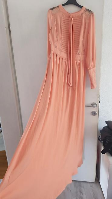 Haljine: Duga elegantna haljina u boji breskve - Kroj: A‑linija, dužina do — 3
