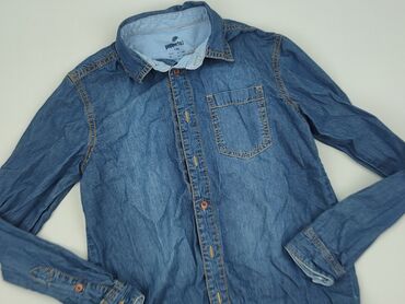 cropp koszula hawajska: Shirt 11 years, condition - Very good, pattern - Monochromatic, color - Blue