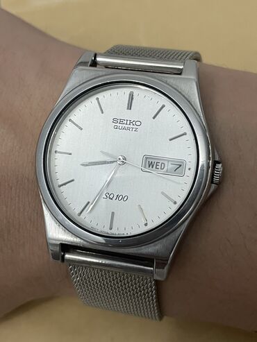 часы золотые мужские: Винтажные Seiko Quartz SQ100 1990 года референс: 7N43-8001 Состояние