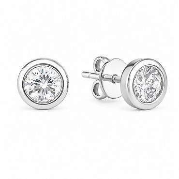 муассанит: Серьги из серебра 925 с муассанитом — ADAMANT, арт. 35703 Лаконичные — 1