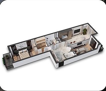 amir city: 3 комнаты, 92 м², Ала-Арча ТРЦ Элитка, 3 этаж, ПСО (под самоотделку) — 7
