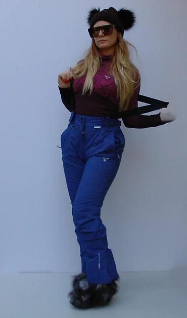 Ski pantalone: Ženske ski pantalone sa tregerima – tamnoplave - Visok struk sa — 13